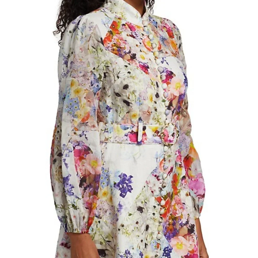 ❌ SOLD❌ Zimmermann Prima Floral Belted Shirtdress - Picture 3 of 16